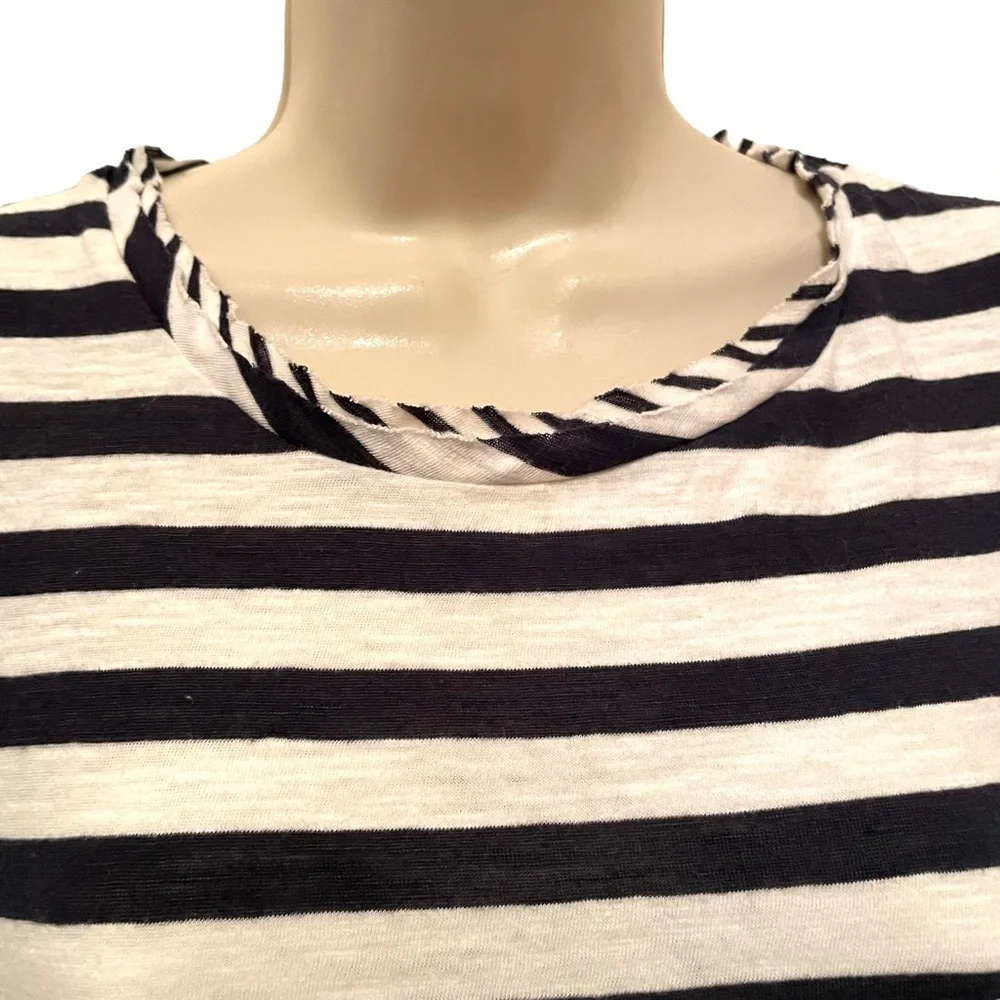 Maeve Anthropologie Women’s Black and White Striped Long Sleeve Shirt Size XS